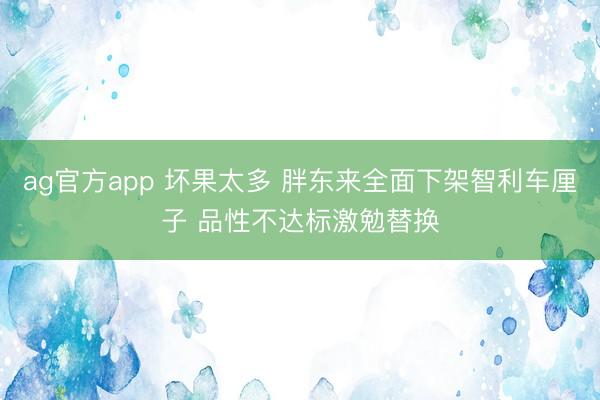 ag官方app 坏果太多 胖东来全面下架智利车厘子 品性不达标激勉替换