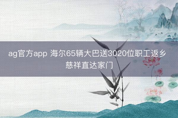ag官方app 海尔65辆大巴送3020位职工返乡 慈祥直达家门