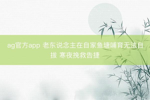 ag官方app 老东说念主在自家鱼塘哺育无法自拔 寒夜挽救告捷